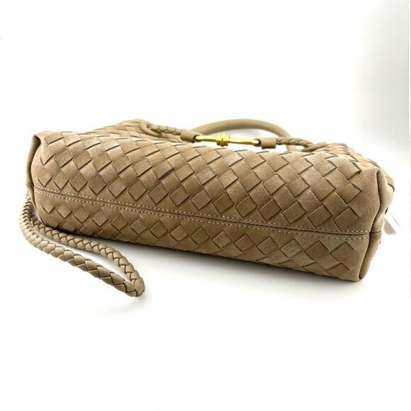 Tan Woven Vegan Leather & Faux Suede Handbag w/ Versatile Strap NWOT - Picture 4 of 11